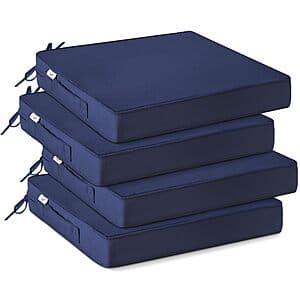 4-Pk IPYNBAP Outdoor Patio Cushions (Blue, 19"x19"x3") $23 + Free S&H