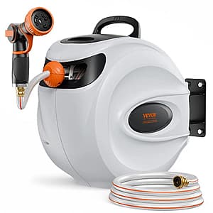 VEVOR 130' Retractable 1/2" Hose Reel w/ Swivel Wall Mount $90.25 + Free S&H