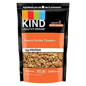 6-Pack 11-Oz KIND Healthy Grains Granola Clusters (Peanut Butter) $17.95 w/ Subscribe & Save
