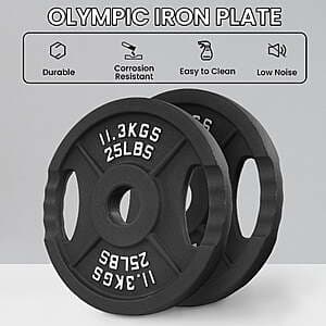 25-lb BalanceFrom Classic Cast Iron 2" Olympic Weight Plates (Pair) $25