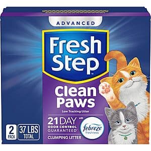 2-Pk 18.5-lb Fresh Step Clean Paws Advanced Clumping Cat Litter w/ Febreze $10.95 & More w/ Subscribe & Save