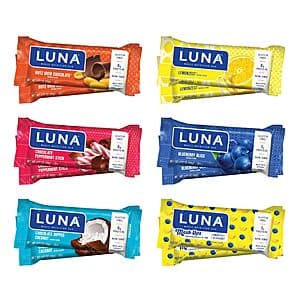 Prime Members: 12-Pack Luna Bars Gluten-Free Protein Bars (Variety) $10.40 w/ S&S + Free Shipping