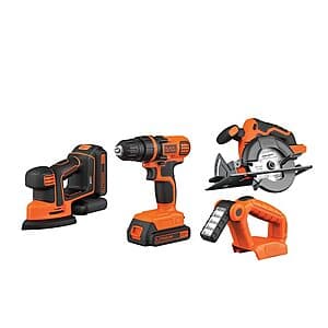 BLACK+DECKER 20V Max 4-Tool Power Tool Combo Kit w/ 2x Batteries + Charger $50 + Free Shipping