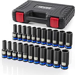 Prime Members: 22-Pc Seesii 1/2″ Drive CR-MO SAE & Metric Deep Impact Socket Set $33 & More + Free S&H