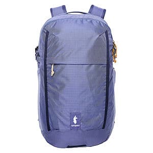 Cotopaxi Mente 32-liter backpack in Blue Smoke with padded straps and multiple pockets.