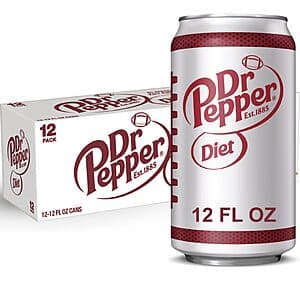 12-Pk 12-Oz Diet Dr Pepper Soda Soft Drink Beverage 3 for $14.05 w/ S&S