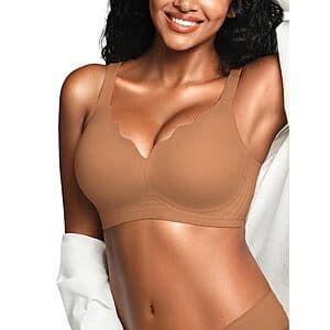 Cuteio Women's Wireless Bralette w/ Adjustable Straps & Medium Support (coffee) $10