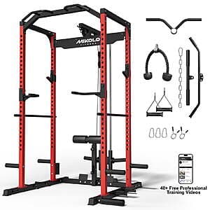 Mikolo Power Rack Cage w/ LAT Pulldown System (1200-Lbs Capacity) $275.50 + Free S&H