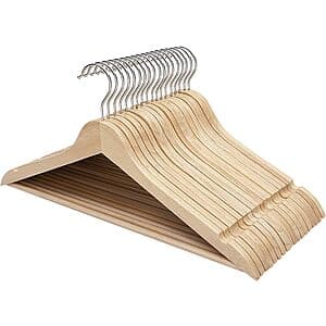 30-Pack FairyHaus Slim Wooden Hangers w/ Swivel Hook & Notches (Natural) $13.50