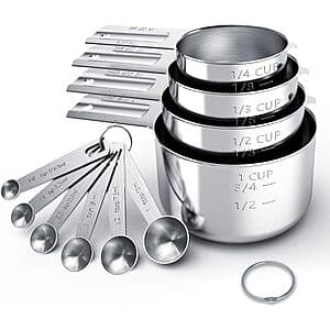 10-Pc Tiluck Stainless Steel Measuring Cups & Spoons Set $8