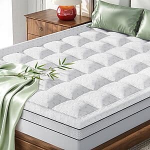 3" Qocismile Bamboo Viscose Shredded Memory Foam Mattress Topper: Queen $21.95 & More + Free S/H