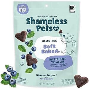 6-Oz Shameless Pets Soft-Baked Dog Treats (Blueberried Treasure) $2.35 w/ S&S