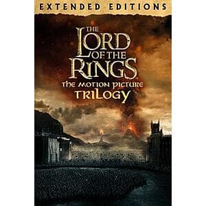 The Lord of the Rings Trilogy Extended Editions 4K UHD digital collection artwork displayed on Apple TV.