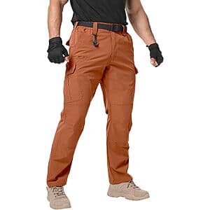Arunlluta Men's Ripstop 9-Pocket Tactical Cargo Pants (Brown) $19.80