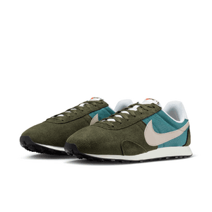 Nike Men's Waffle Trainer 2 shoes in Cargo Khaki, Iced Jade, Summit White and Cobblestone colorway.