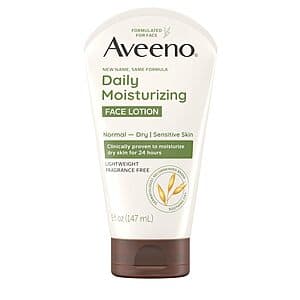 5oz. Aveeno Daily Moisturizing Face Lotion w/ Prebiotic Oat (Fragrance Free) $5 w/ Subscribe & Save