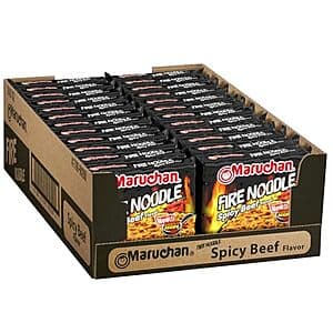 Select Accts: 22-Pk 3-oz Maruchan Ramen Fire Noodle Soup (Spicy Beef) $9.45 w/ S&S