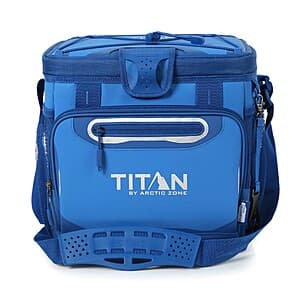 Titan by Arctic Zone Deep Freeze hardbody cooler in Cerulean Blue with capacity for 24 cans.
