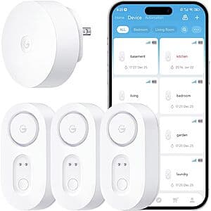 GoveeLife Smart Water Leak Detector 1s + WiFi Gateway Alarm: 5-pk $45, 3-pk $30.75 & More