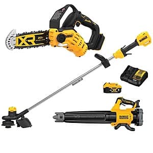 DeWALT Bundle: String Trimmer + Blower + Pruning Chainsaw w/ Battery & Charger $319 + Free S&H