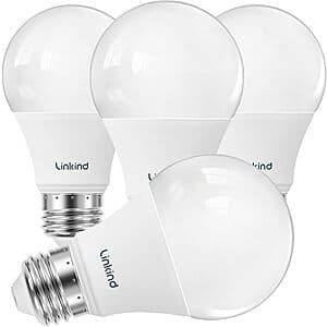 Prime Members: 4-Pk 60W Linkind A19 LED Light Bulbs (Soft White) $4.55 + Free S&H
