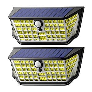 2-pk WdtPro Solar Outdoor Waterproof Lights $15