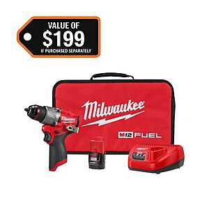 Milwaukee M12 FUEL Brushless 1/2" Hammer Drill/Driver w/ 2Ah Battery & Charger $99 + Free Shipping