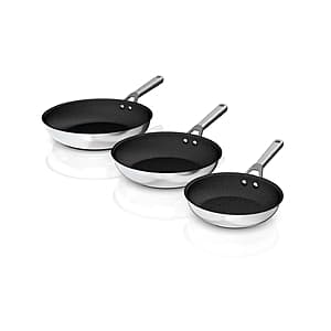3-Piece Ninja Stainless Steel Foodi NeverStick Fry Pan Set $50 + Free Shipping