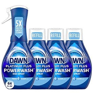 Prime Members: 4-Pack 16-Oz Dawn Platinum Powerwash Dish Spray (Fresh Scent) $11.05 w/ Subscribe & Save + Free Shipping