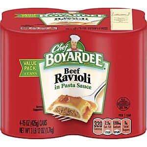 4-Pack 15-Oz Chef BOYARDEE Beef Ravioli in Pasta Sauce $1.85 w/ Subscribe & Save