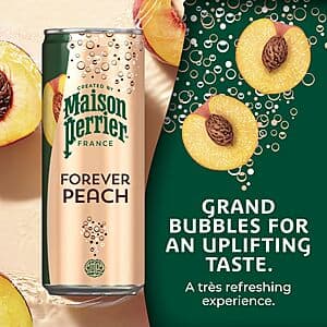 24-Ct 11.15-Oz Maison Perrier Sparkling Water Cans (Grapefruit or Peach) $9.35 w/ S&S