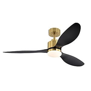 52" Breezary Sawyer II Integrated LED Indoor Ceiling Fan w/ Light (Gold/Black) $79 + Free Shipping