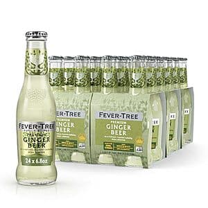 24-pack of Fever-Tree Ginger Beer in 6.8-ounce cans with distinctive Fever-Tree branding and labeling.