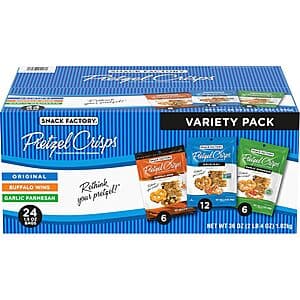 24-Ct 1.5-Oz Snack Factory Pretzel Crisps (Variety Pack) $12.65 w/ S&S