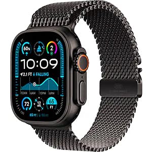 49mm Apple Watch Ultra 2 Smartwatch (GPS+Cellular, Black Titanium Milanese Loop) $699 + Free Shipping