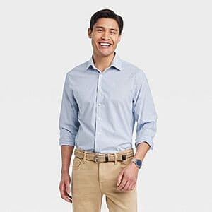 Goodfellow & Co Men's Performance Long Sleeve Dress Shirt (Various Colors) $7 + Free S&H