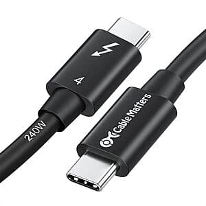 3.3' Cable Matters 240W 40Gbps 8K Thunderbolt 4 USB-C Cable $24