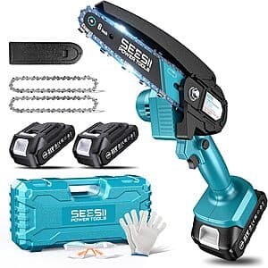 6" Seesii Mini Cordless Electric Hand Chainsaw w/ 2x 21V Batteries $19.75 + Free S&H
