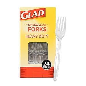 24-Ct Glad Crystal Clear Plastic Forks $1.50 w/ S&S