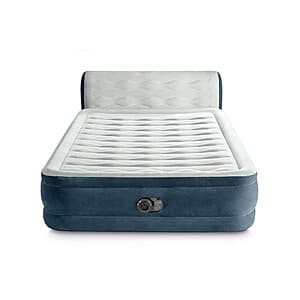 Intex 18" Deluxe Pillow Top Air Mattress w/ Electric Pump + Headboard (Queen) $44 + Free Shipping