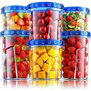 6-Pk HOMETALL Airtight Freezer Storage Containers w/ Twist Lids (33/24/17-Oz) $8.50
