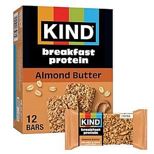 Select Accts: 6-Pk 1.76-Oz KIND Breakfast Protein Bars (Almond Butter) $2.50 w/ S&S