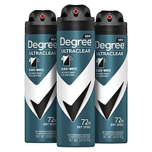 3-Pk 3.8-Oz Degree Men Antiperspirant Deodorant Dry Spray $8.05 w/ S&S