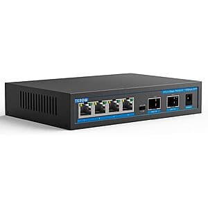 TEROW 6-Port Unmanaged Ethernet Switch (4x 2.5G Base-T + 2x 10G SFP) $30.60 + Free S/H