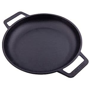 10" Victoria Cast Iron Round Skillet w/ Handles (Seasoned w/ Flaxseed Oil) $15
