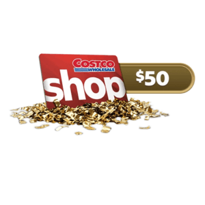 Costco Gold Star Membership card with $50 Shop Card offer displayed.