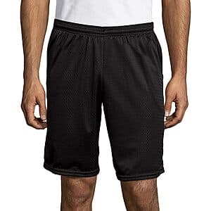 Hanes Sport Men's Mesh Pocket Shorts (Ebony, 9" Inseam) $7