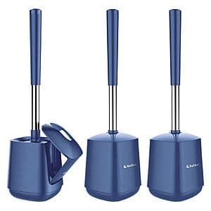 3-pk SetSail Toilet Brush & Holder w/ Self Closing Lid (various) $16