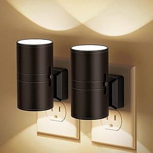 2-Pack JandCase LED Dimmable Plug-In Night Lights w/ Light Sensor (3 Colors) $6.90