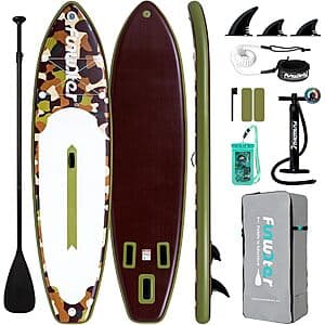 11' x 33" FunWater Inflatable Stand-Up Paddle Board Set (Camo) $80 + Free S&H